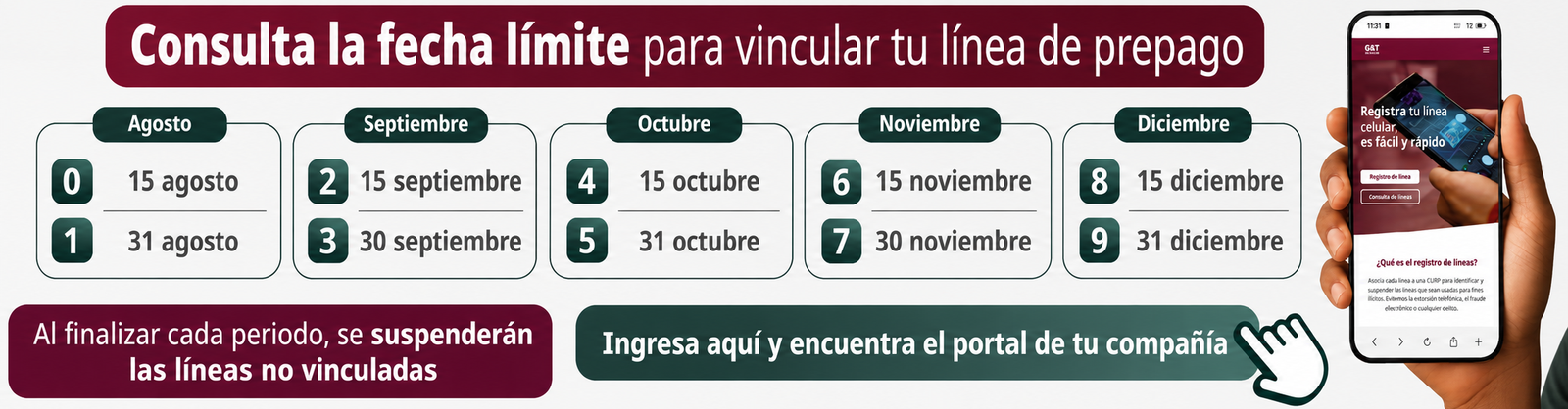 Consulta la fecha límite para vincular tu línea de prepago
